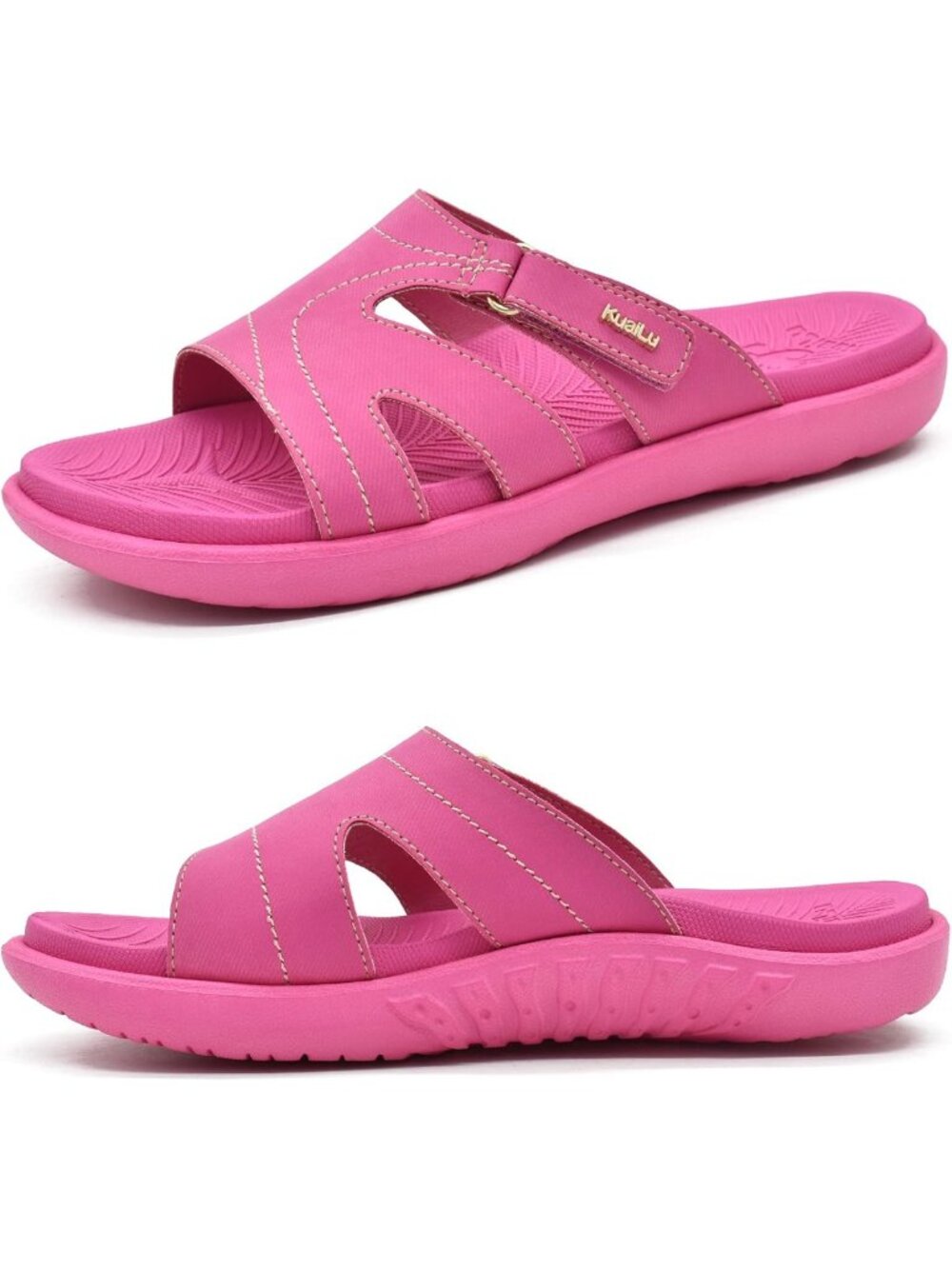 Comfortable Women's Orthotic Slides - Memory Foam Walking Sandals for Beach